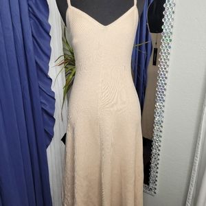 BCBG MAXAZR knit a-line midi dress in light nude